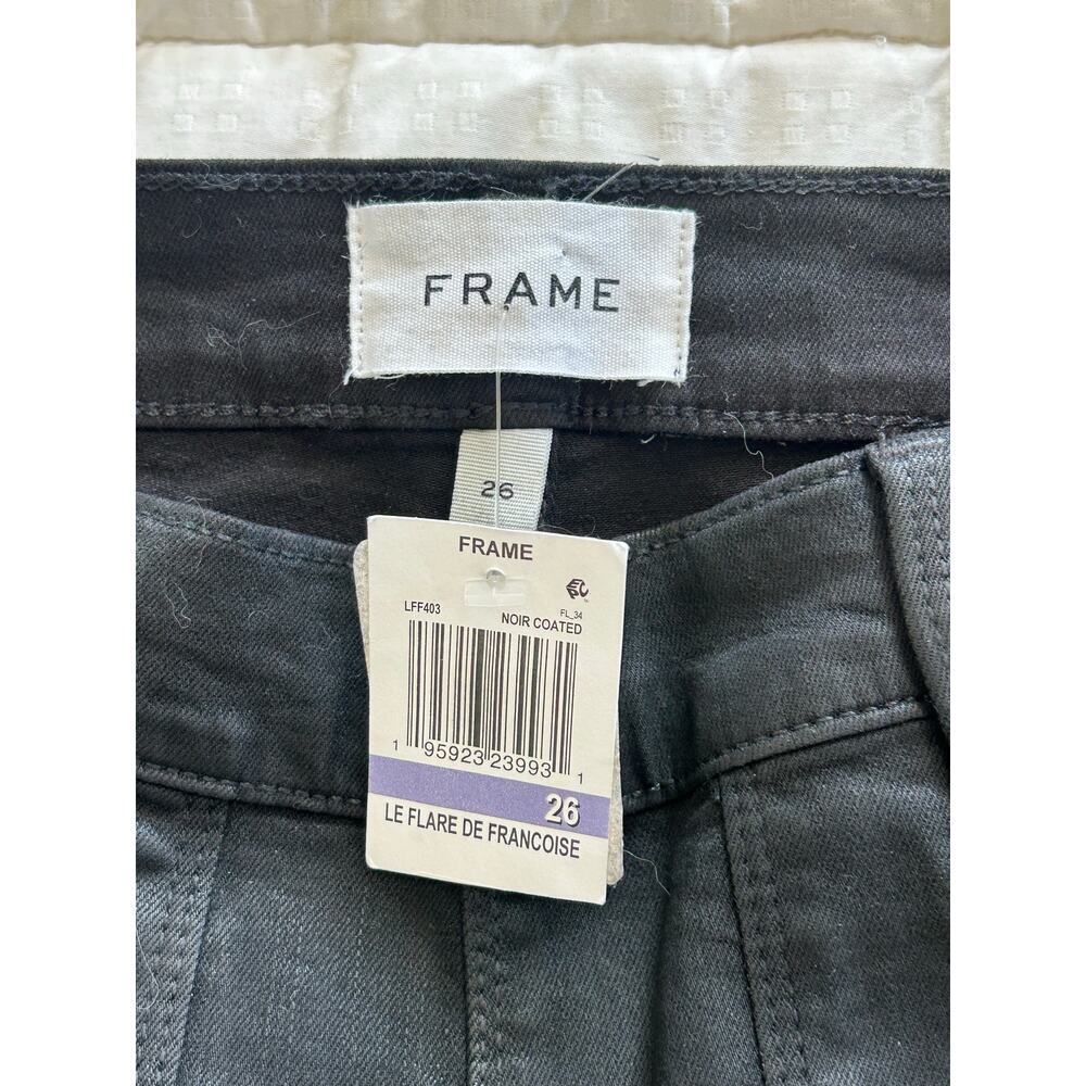 Frame Le Flare de Francoise Black Coated Flare Jeans Size 26 - Picture 10 of 10